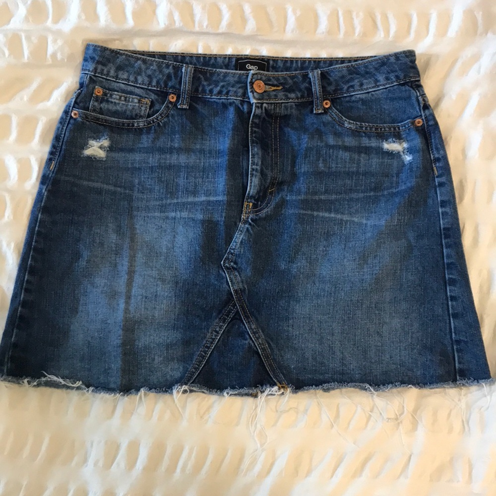 GAP Half-zip Denim Mini Skirt